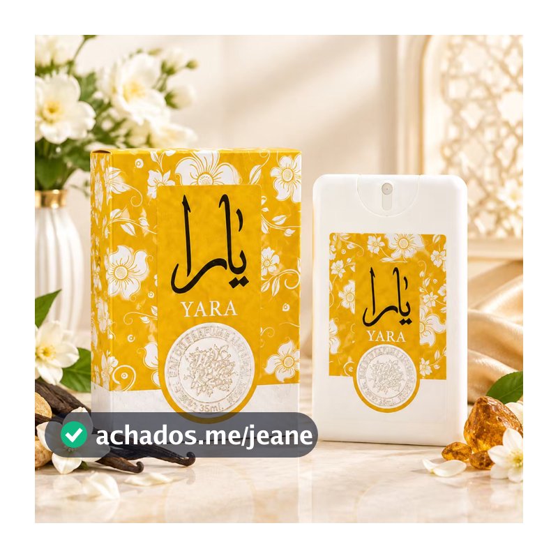 Perfume Yara Dourado Feminino 20ml | Formato Cartão Portátil | Fragrância Doce Amadeirada