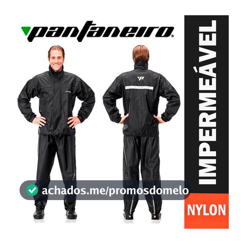 Capa De Chuva Motoqueiro Nylon Pantaneiro Com Gola