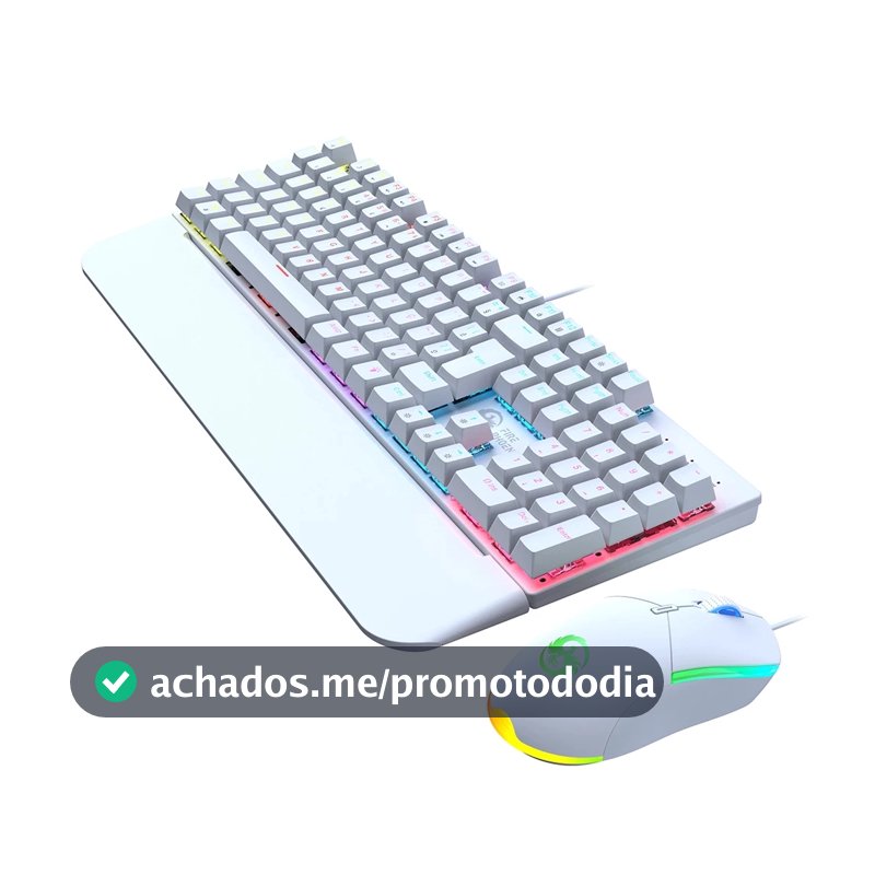 Kit Teclado Mecânico Gamer Switch Blue RGB + Mouse 3200DPI Anti-Ghosting PC - ESCOLHA POR MODELO