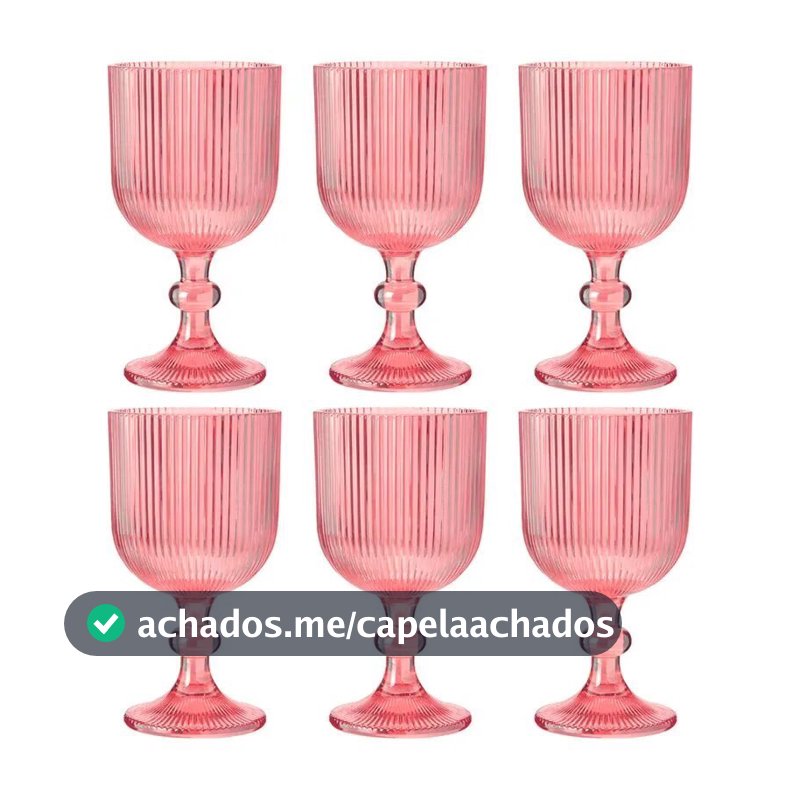 Jogo De 6 Taças Canelada 390ml
