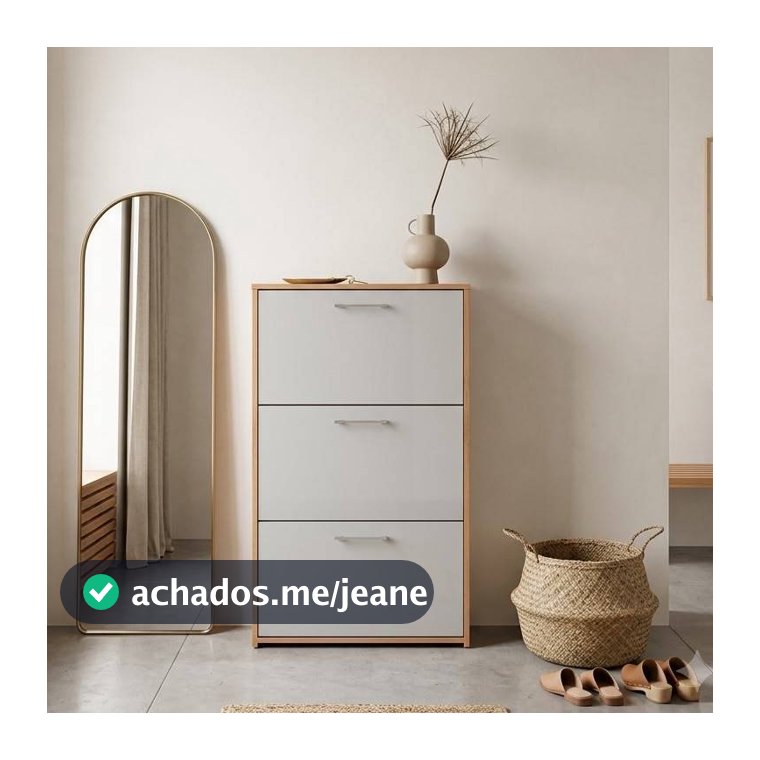 QUEIMA DE ESTOQUE - Sapateira Retrátil Inclinável 3 Porta Basculantes Organizador Multiuso Agatha