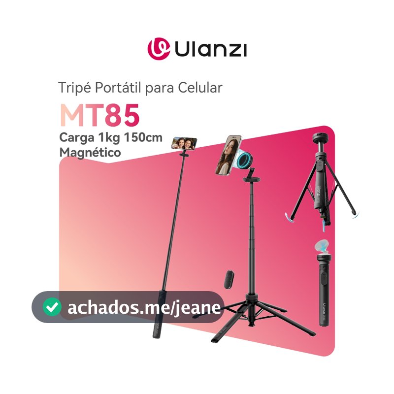 ULANZI MT85 Tripé Magnético MagSafe 1,5m Base 4 Pernas Estabilizadora Controle Bluetooth iPhone