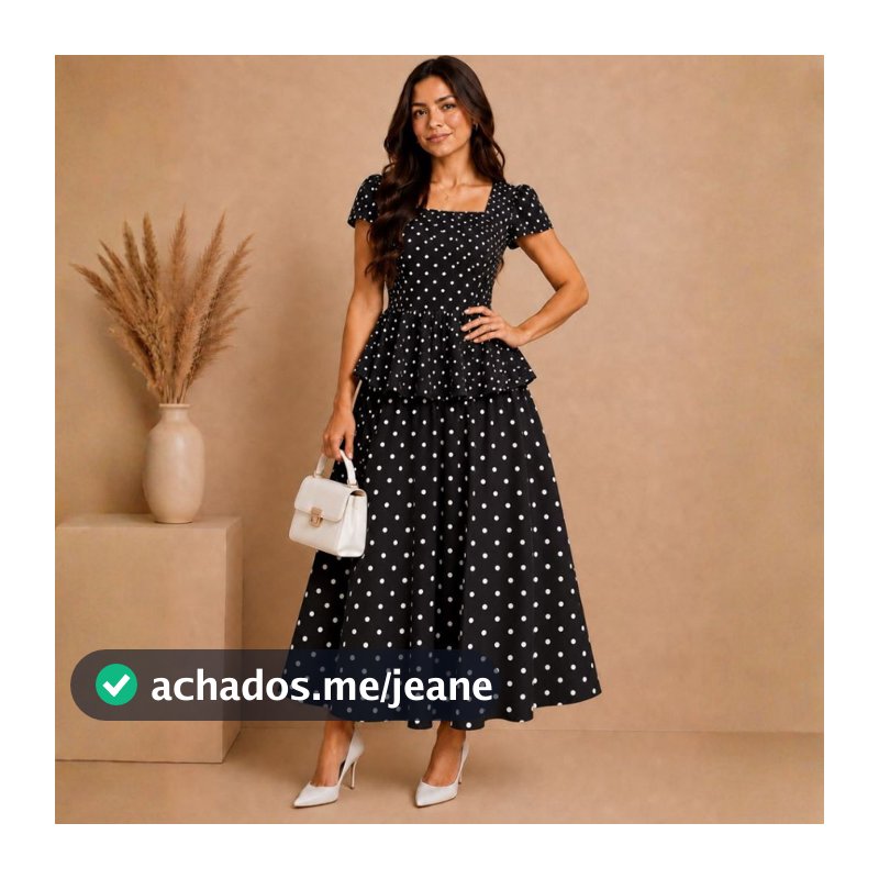 Conjunto Feminino Saia Midi e Blusa Peplum Manga Curta com Babado Elegante Moda Modesta Evangélica Trabalho Estruturado