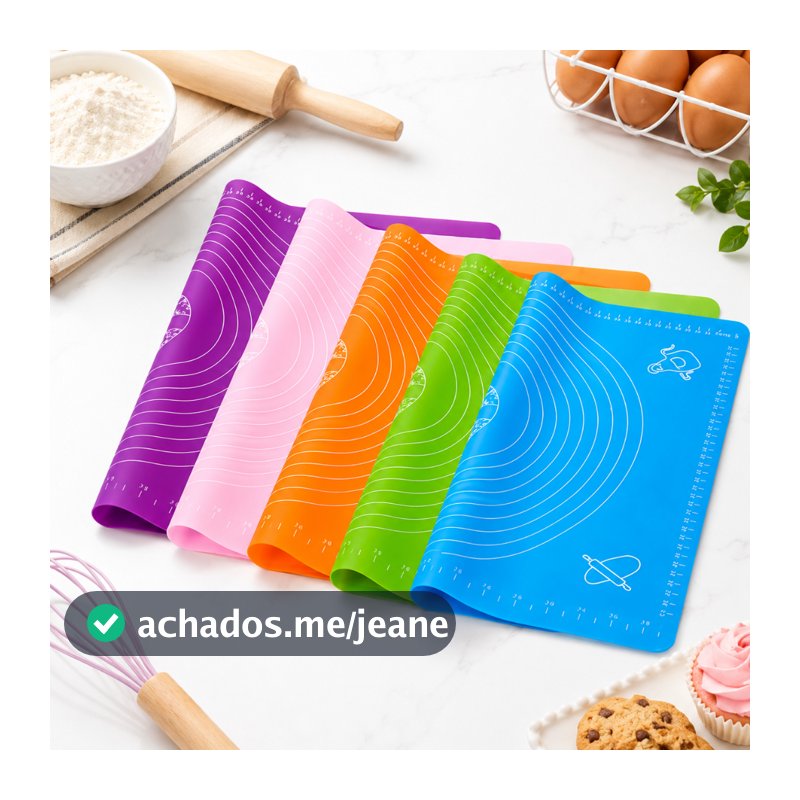 Tapete Tábua Culinária De Silicone Antiaderente Para Abrir Massa 50x40
