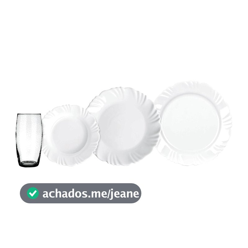 Aparelho de Jantar 16 Peças Duralex Pétala com Copos 430ml
