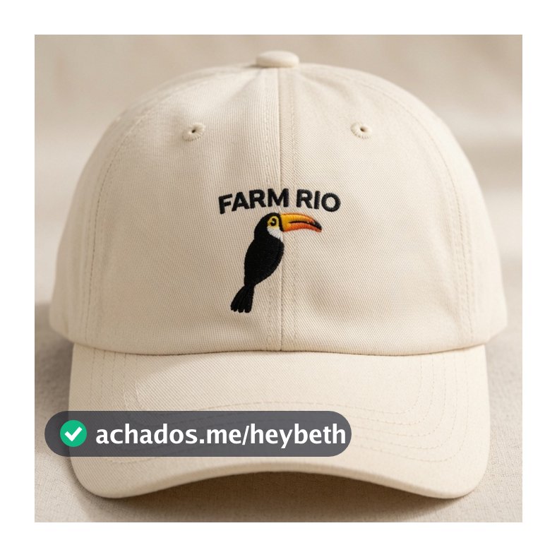 Boné Baseball Bege feminino Rio Tucano Aba Curva | Estilo Minimalista Tropical