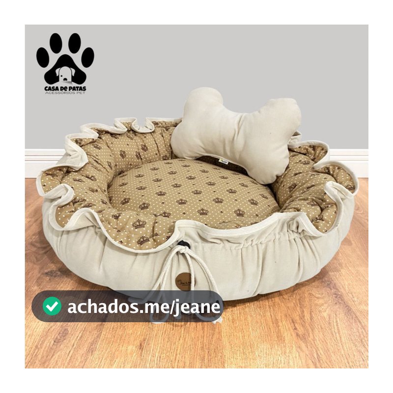 Cama Redonda Almofadão pet, dupla face, tamanho regulável, Cama Pet