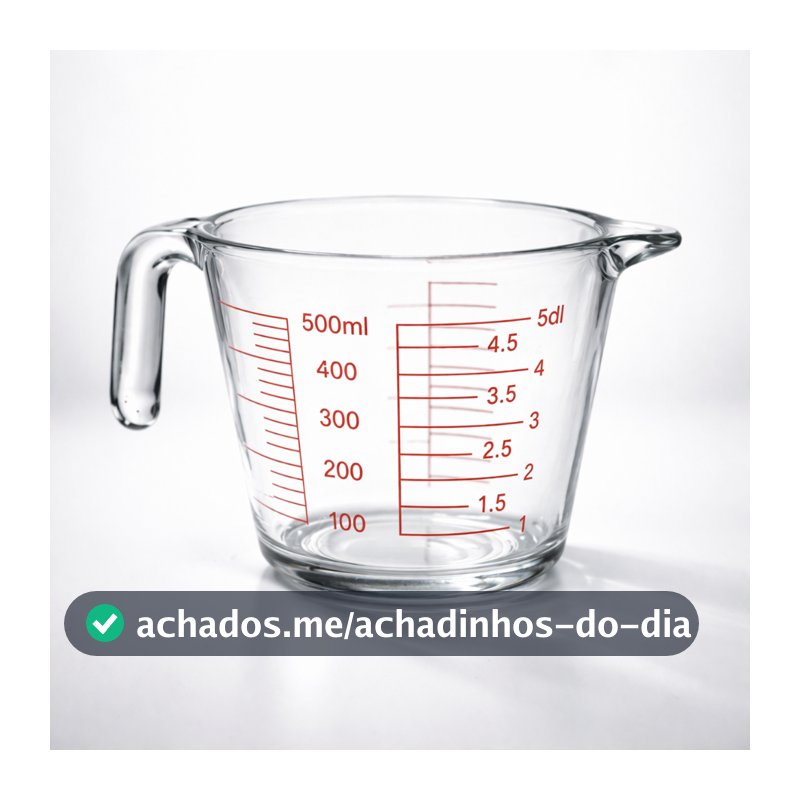 Jarra Medidora 500ml Vidro Resistente Com Alça Copo Medida