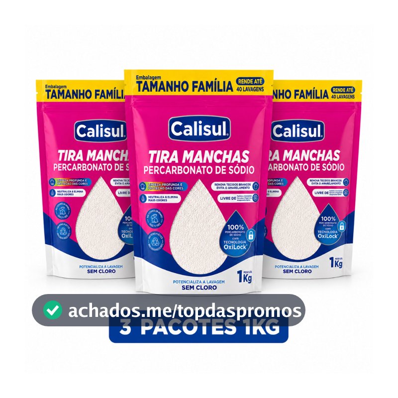 PERCARBONATO de sódio 100% PURO Roupas e Limpeza 1kg/2kg OXIGÊNIO ATIVO Calisul SEM CLORO