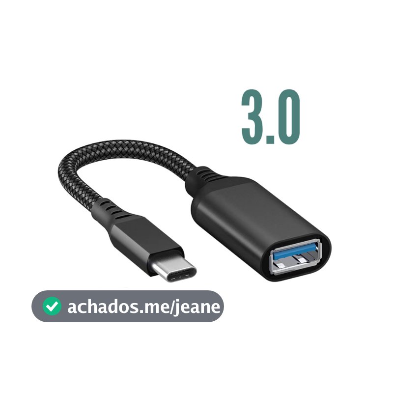 Cabo Adaptador OTG USB para Tipo C Mouse Teclado Pendrive 3.0