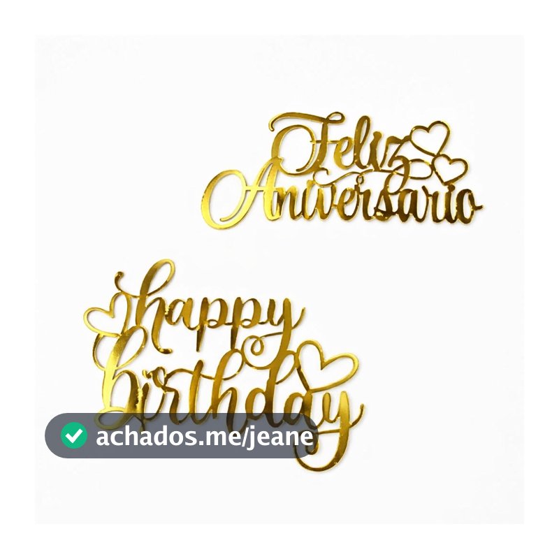 Kit 10 Topos De Bolo Feliz Aniversário Decorativo Decoração Para Festa Bolos
