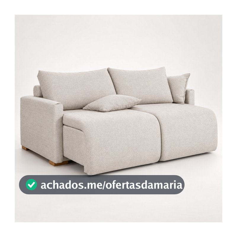 Sofá Cama Living Retrátil Milão 3 Lugares 1,80m em Linho com Almofadas Soltas Encosto Removível para Sala