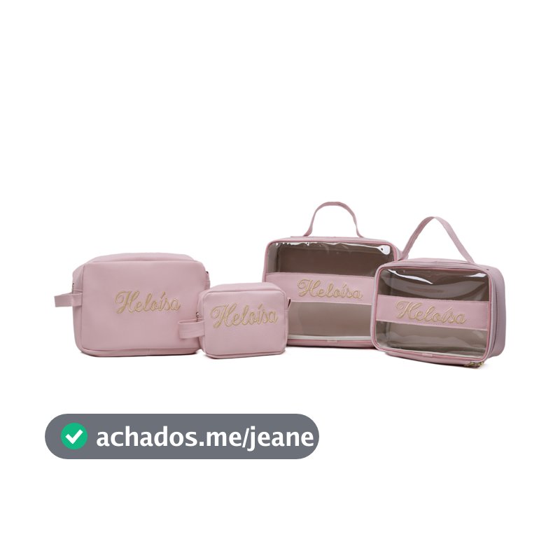 Kit Bolsa Maternidade Personalizada 4 Peças Bebê Mamãe Bordada