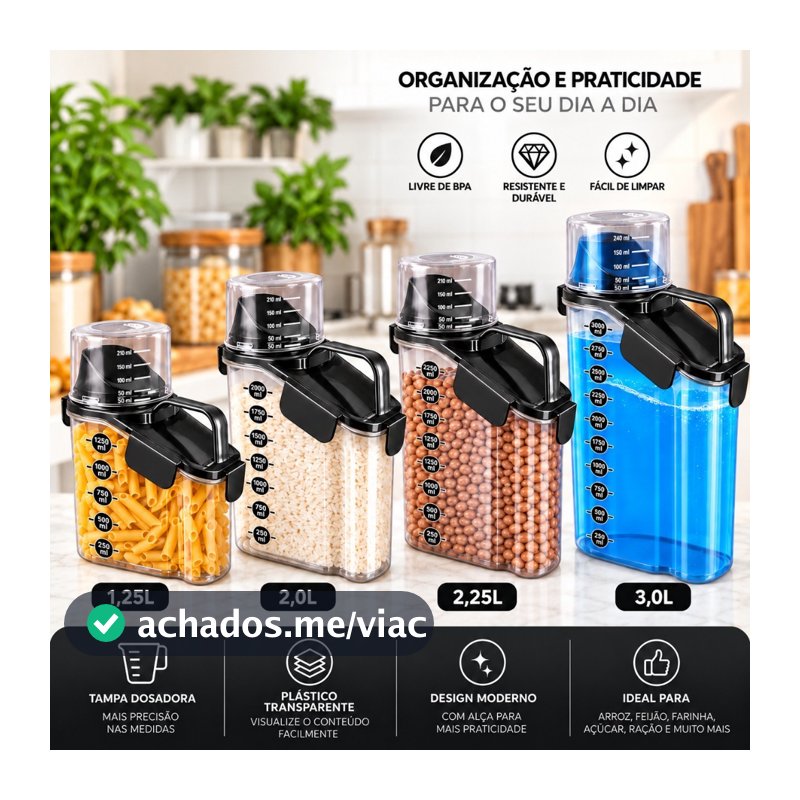 Dispenser Multiuso Premium Pote Hermético Tampa Dosador Porta Mantimento Cozinha Lavanderia Sabão Liquidos Amaciante