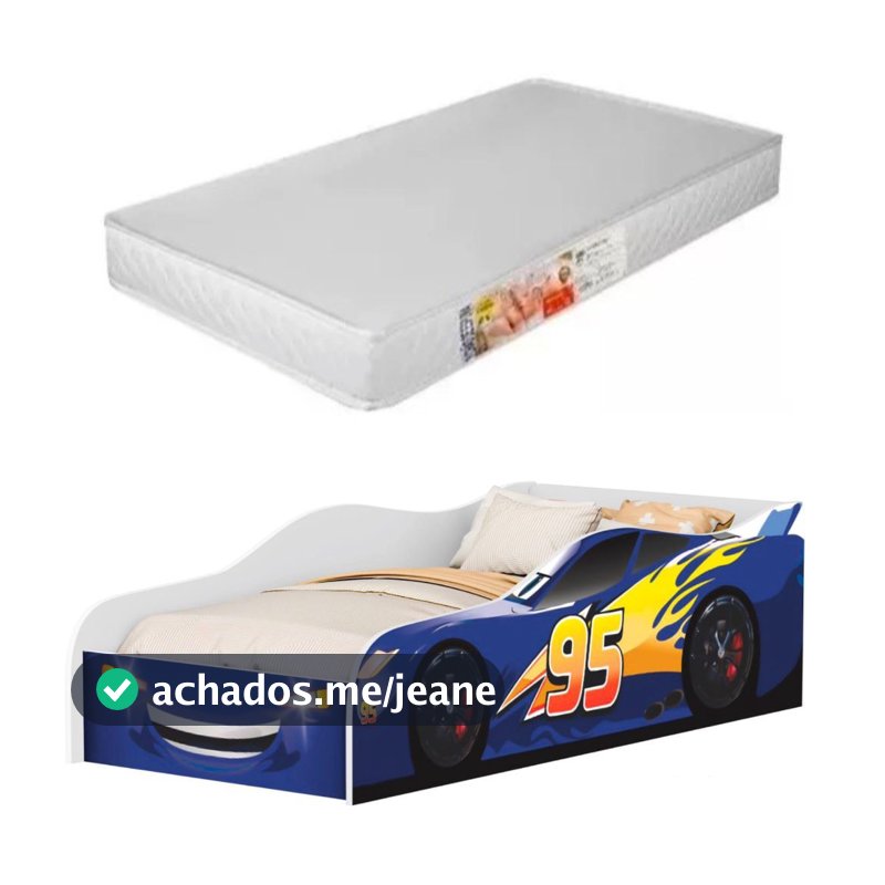Cama Infantil Cama Carro McQueen com Colchão Para Quanrto Juvenil Feito em MDF Resistente