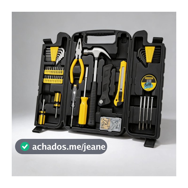 Maleta Kit Ferramentas 200 Peças Completo Chaves Alicate Martelo Serra e Bits