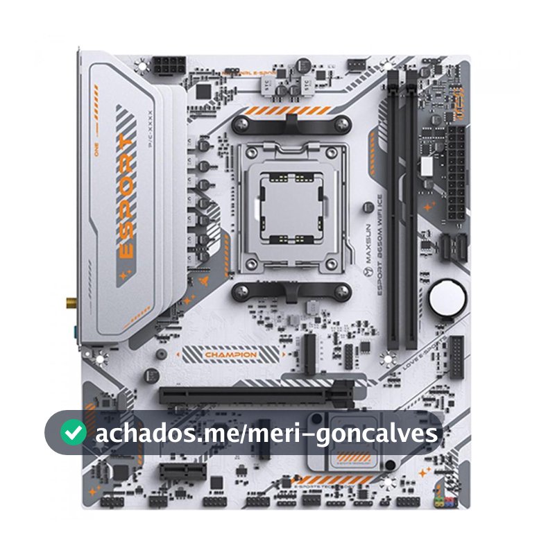 Placa Mãe Maxsun eSport B650M WiFi Ice, Chipset B650, AMD AM5, mATX, DDR5, Branco
