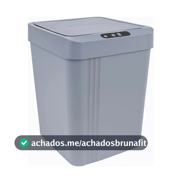 Lixeira CINZA Automática ST-385 Inteligente com Sensor, Fácil de Abrir, 9 Litros-- (AA PILHAS NÃO INCLUSAS)