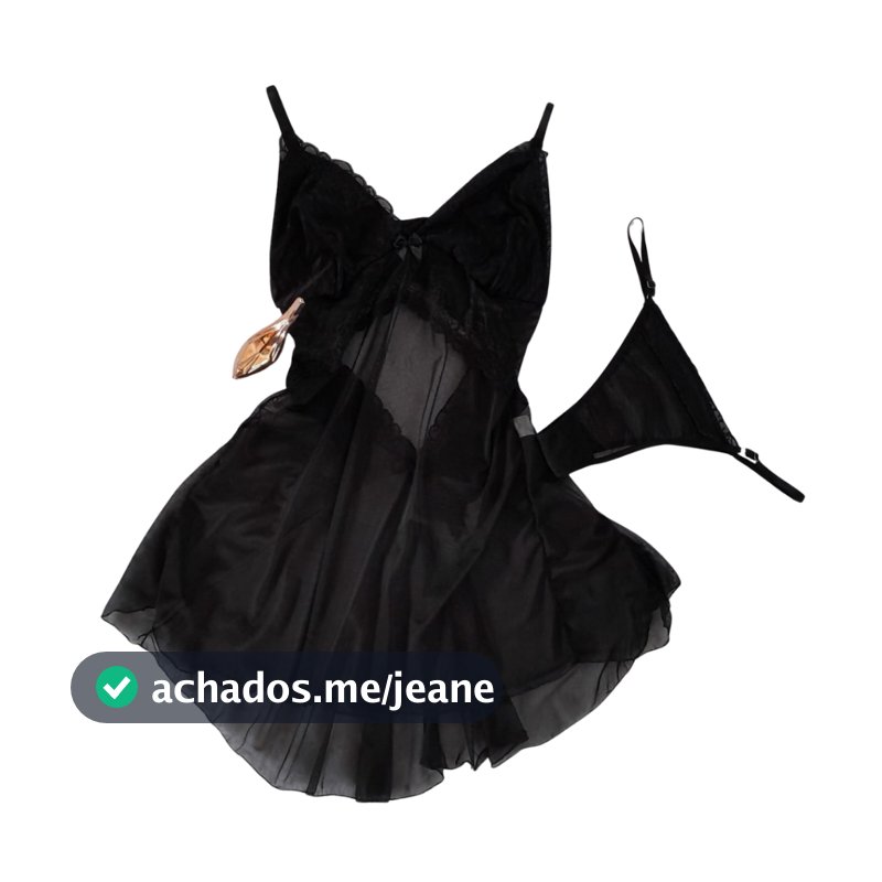 Camisola PLUS SIZE Feminina Costa Nua feita em Tule - Acompanha Calcinha!