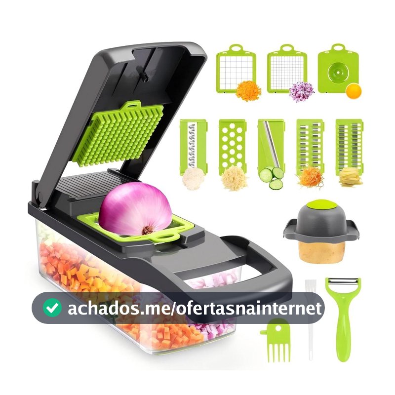 Cortador, Fatiador e Ralador Manual Multifuncional De Legumes e Alimentos (12 funções)