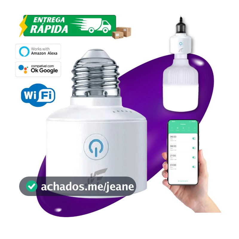 Soquete Inteligente Wi-fi E27 Bocal Lâmpada Compatível com Alexa e Google Casa Inteligente Automação