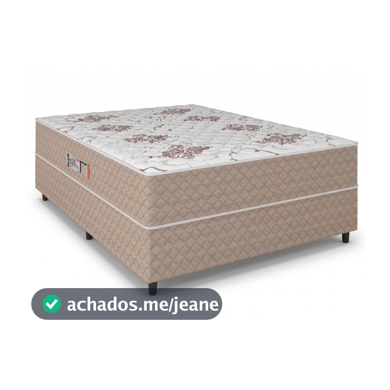 Cama Box Casal Conjugada Ortopédico Alpha Espuma 138x188x52cm Bege / Branco Hellen