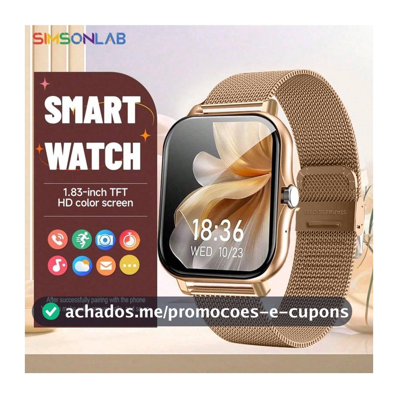 Smartwatch Relógio Inteligente 2025 Bluetooth Chamada Rastreador De Fitness Masculino Feminino Presente Para Android iOS