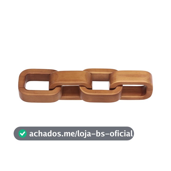 Escultura Decorativa Minimalista Elos Corrente Em Madeira