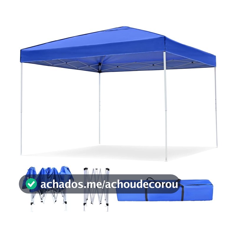 Tenda Gazebo Sanfonada 3x3 Dobrável Reforçada Impermeável Para Camping Feira Praia Com Bolsa