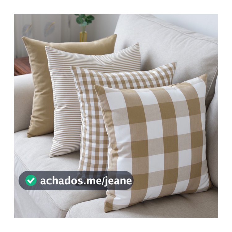 Kit 4un Capa Para Almofada Modelo Clássico Estampas Xadrez 4545cm