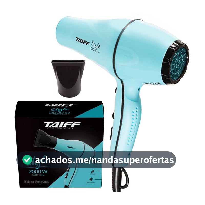 Secador De Cabelo Taiff Style Azul Tifanny Original 2000 W