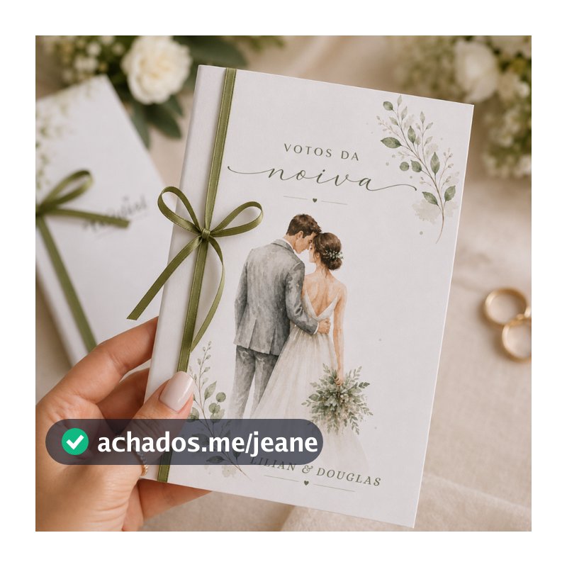 2 Cadernos de Votos Casamento Noivo e Noiva aquarela noivos Livro de Promessas Par envio rápido