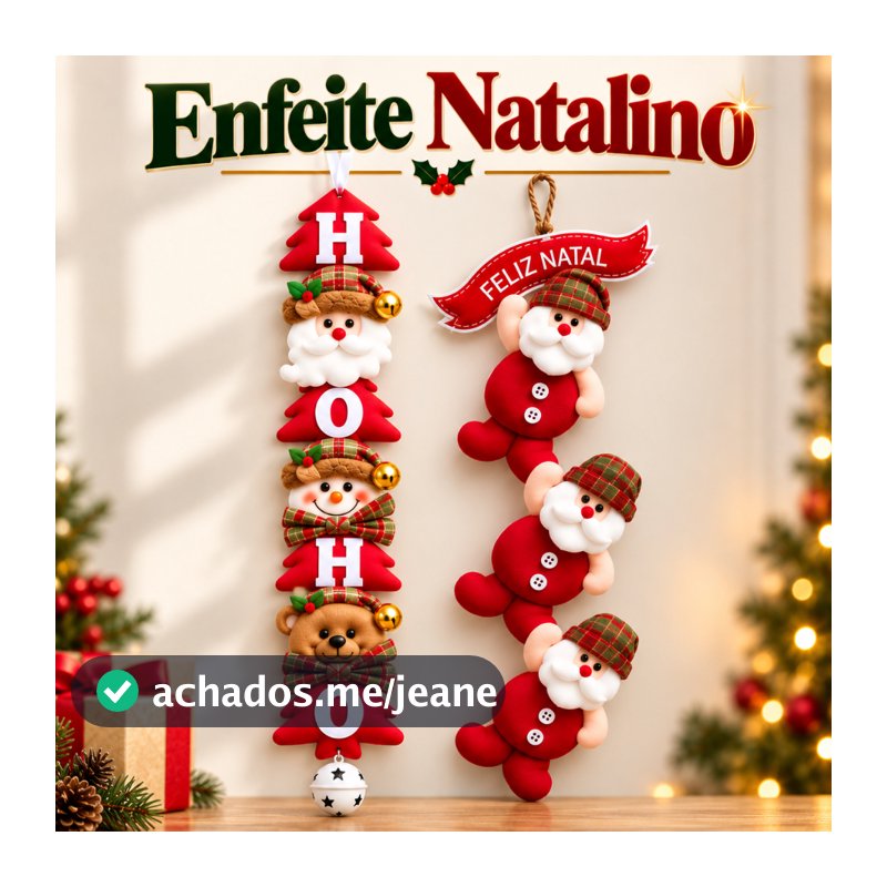 Decoração Natalina Enfeite de Natal Pendente Papai Noel para Porta e Parede Decorativo para Casa Premium