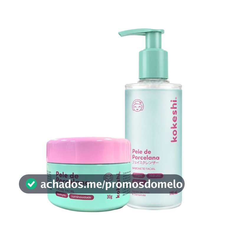 Kit Sabonete e Creme Hidratante Facial Pele de Porcelana Kokeshi o Milagre do Arroz