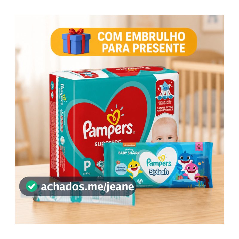 Kit Bebe Higiene Fraldas Pampers, Lenços Umedecido Splash E Pomada Assadura Babymed Envio 24H