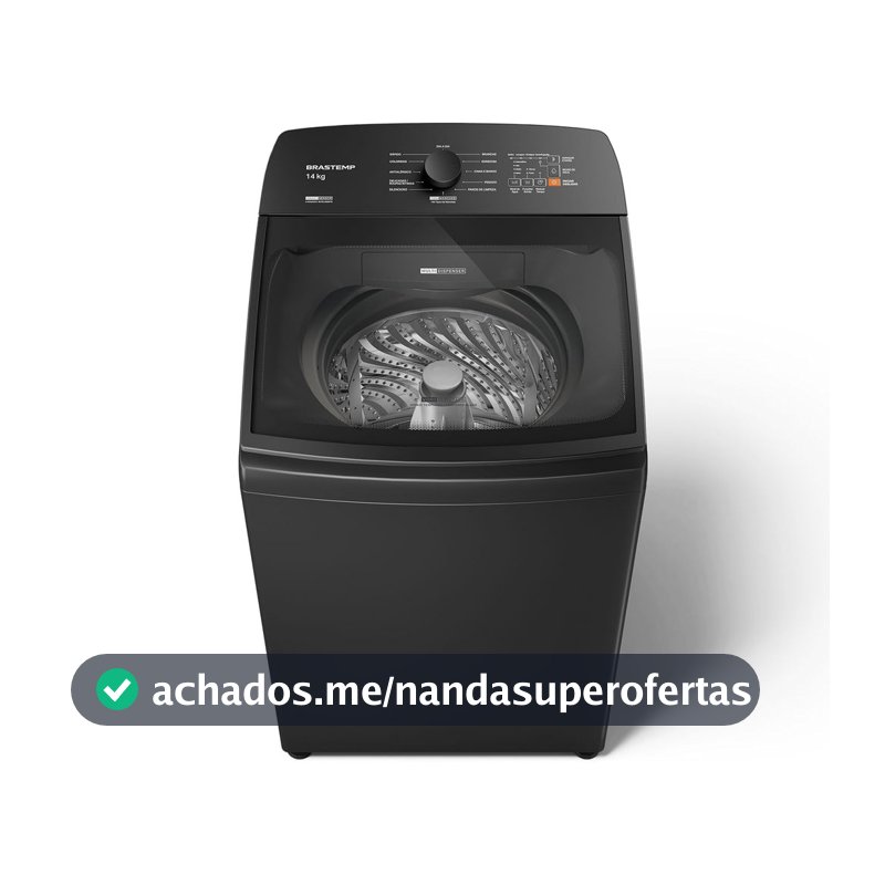 Máquina de Lavar Cinza Platinum Brastemp 14kg com Smart Sensor e Função Reduzir Tempo - BWJ14A9