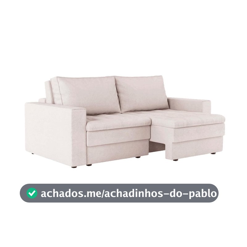 Sofá 3 Lugares Retrátil Berna Linho Cru 210 cm