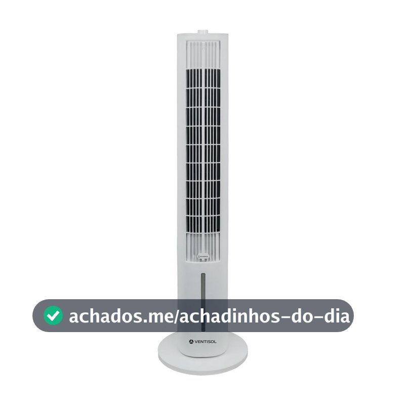 Ventilador Torre Climatizador Ventisol Clit Abastece 3,6 Litros 5 em 1 Silencioso