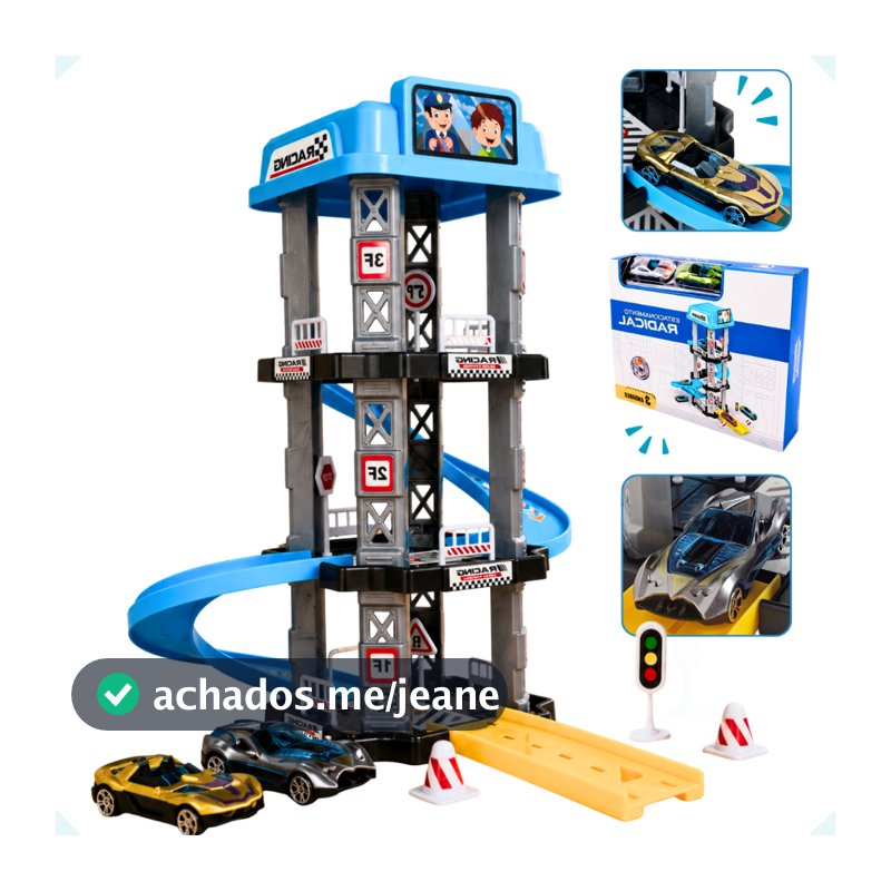 Pista Carrinho Garagem Radical 3 Andares Estacionamento Brinquedo Infantil Menino