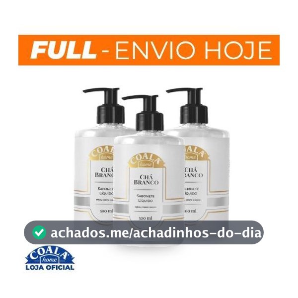 Kit Coala 3 Sabonetes Líquido Chá Branco 500ml