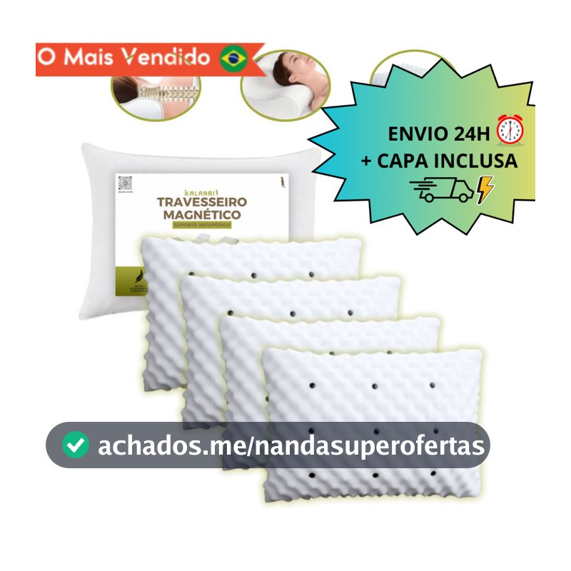 KIT Travesseiro Magnético Anti Ronco Ortopédico Massageador Anatomico Alivia Dor ENVIO IMEDIATO