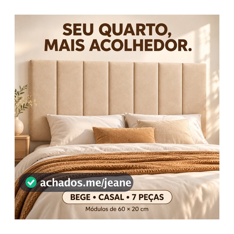 Cabeceiras de Cama Casal King Premium 60x20cm Decorativas Opções para Solteiro Casal Queen King
