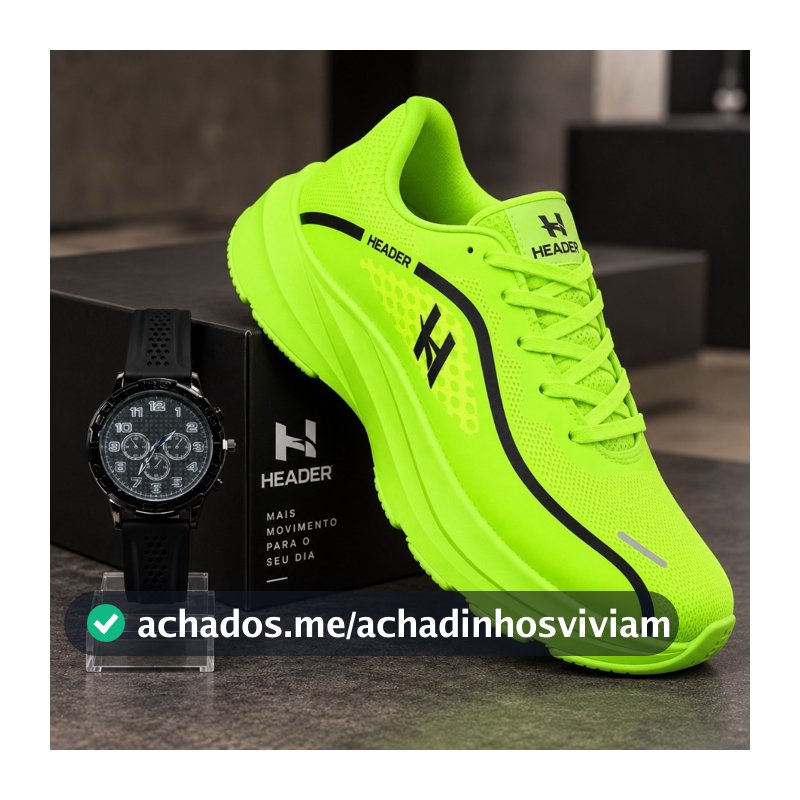 Kit Tênis Avanger Header Masculino Casual Esporte + Rélogio Masculino