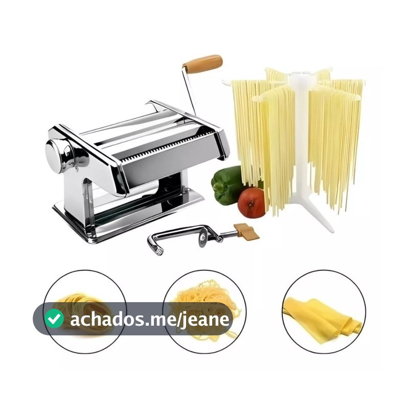 Máquina Para Macarrão Inox Clink 8x20x13,5Cm Com 6 Espessuras Diferentes Fixável Em Superfícies