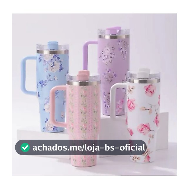 Garrafa 1200ml Térmica Estampa Floral Capinha Silicone Na Base + Tampa Para Canudo