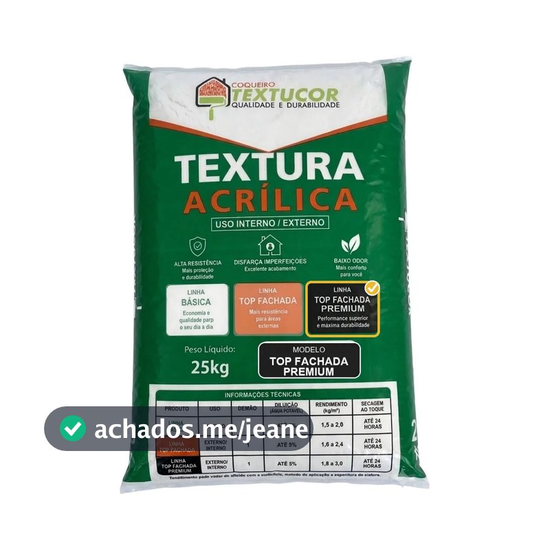 Textura Top Fachada Premium 25kg - Textucor - Uso Interno/ Externo