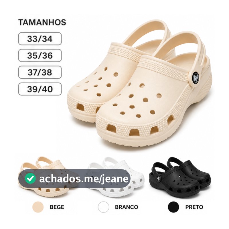 Sandalia Babuche 33 Ao 40 Bege Preto Branco Unissex Macio Leve E Confortavel EVA