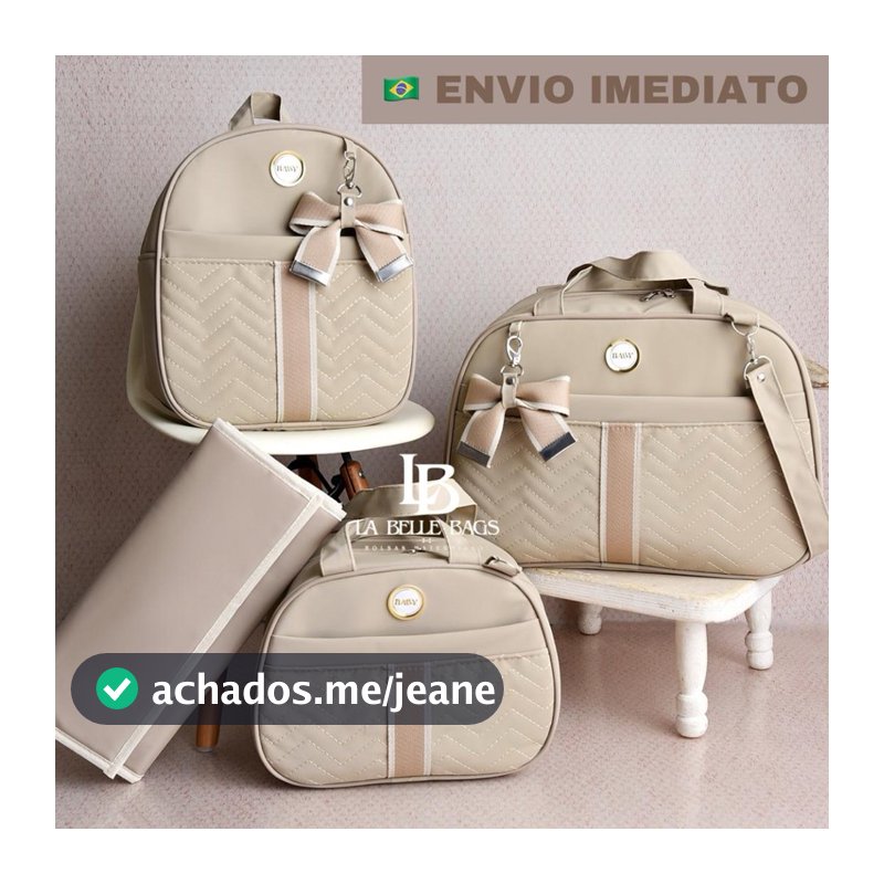 bolsa maternidade com 4 peças luxo mochila bolsa pequena e trocador para bebê menino e menina(AD 4P)