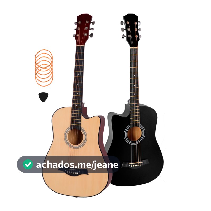 Violão Acústico Clássico para Iniciantes Destros Cordas de Aço 6 Cordas Instrumento Musical Estudo e Lazer