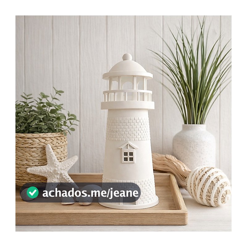 Farol Decorativo Branco 3 Tamanhos | Peça Decorativa para Sala, Quarto e Aparador